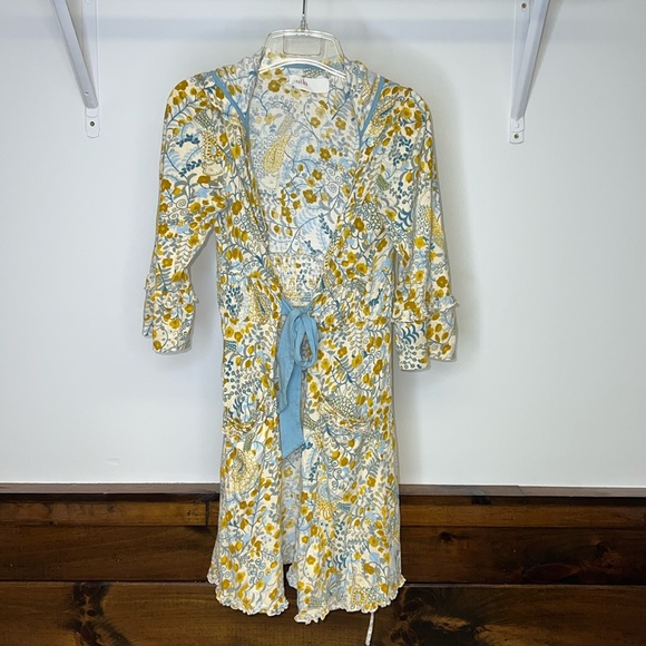 Anthropologie Intimates & Sleepwear Anthropologie Lilka Yellow Floral Hooded Lightweight